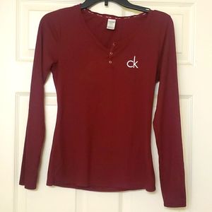 SALE!! 🤑😜🤪Calvin Klein long sleeve maroon pajama shirt